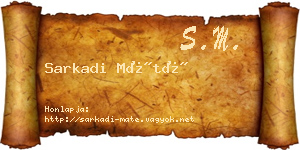 Sarkadi Máté névjegykártya