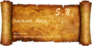 Sarkadi Máté névjegykártya