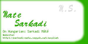 mate sarkadi business card
