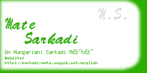 mate sarkadi business card